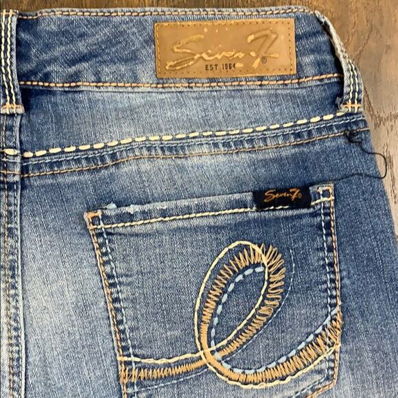 Seven7 Thick Stitched Crop Light Wash Jeans - Picture 2 of 5